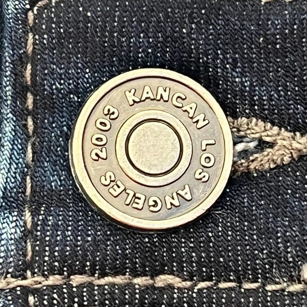 KANCAN USA 5-POCKETS MID RISE SUPER SKINNY DISTRESSED DENIM JEANS BLUE 1/24 EUC - Picture 10 of 15